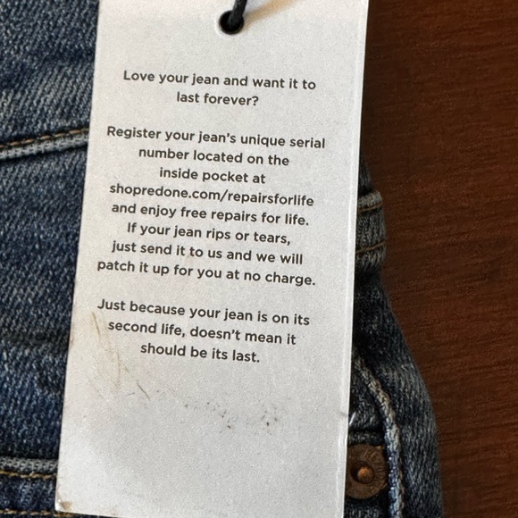 ReDone NWT size 28 high rise ankle cropped straight stretch mid 70’s denim jeans - Picture 9 of 16